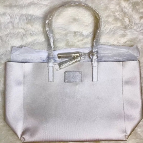 Michael Kors Tote Gold Purse Metallic Bag NEW - Picture 3 of 5